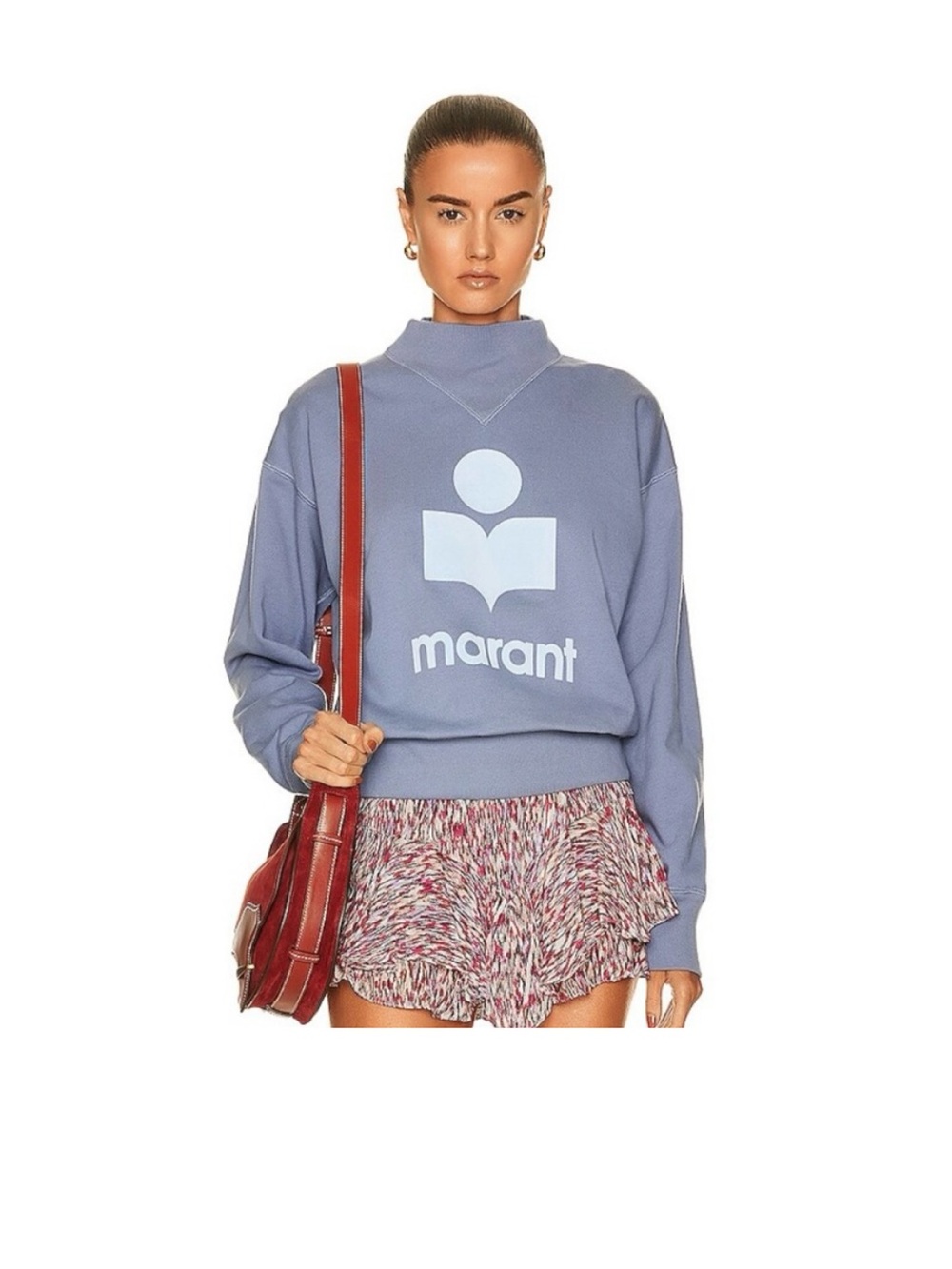 NEW ISABEL MARANT moby sweatshirt in slate blue/ecru size 36